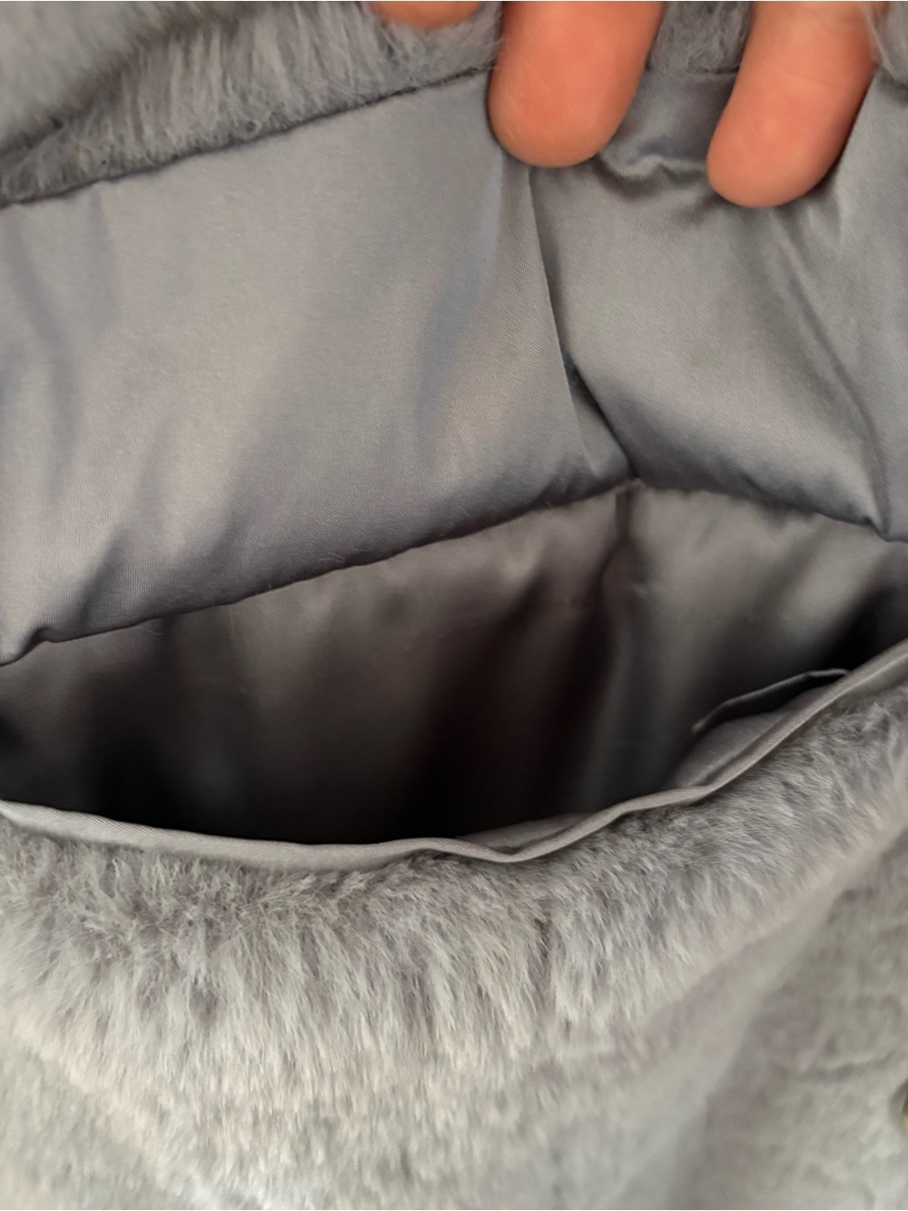 Free People Plush Faux Fur Teddy Jacket in Light Grey - Picture 5 of 6